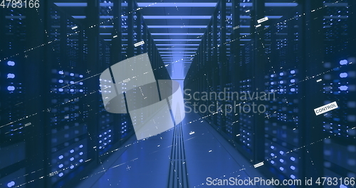 Image of Data Center Computer Racks In Network Security Server Room Cryptocurrency Mining