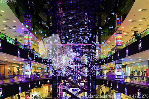 Image of Futuristic design of the atrium in the shopping center European 