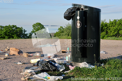 Image of Litter Rubbish Left in the Park