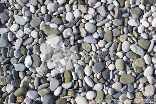 Image of Background of seaside pebbles on coast of sea resort