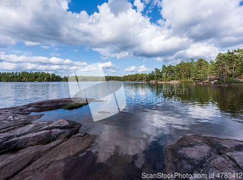 Image of Landscape with a lake. Sweden