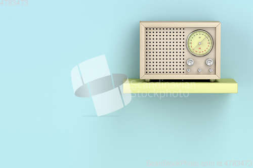 Image of Wood radio in retro style