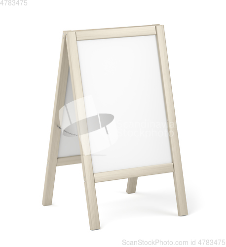 Image of Advertising stand with wooden frame