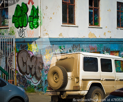 Image of Graffiti on a rundown building