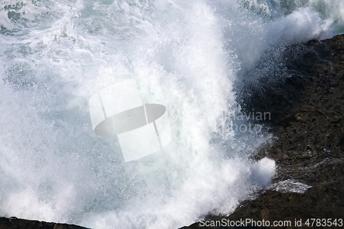 Image of very rough coast at Cornwall Great Britain England