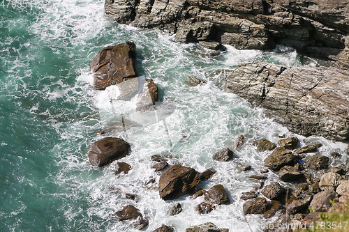 Image of very rough coast at Cornwall Great Britain England