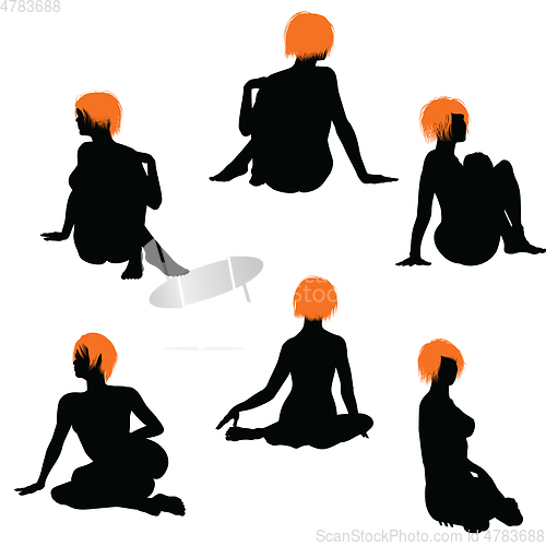 Image of Naked sexy girls silhouette set