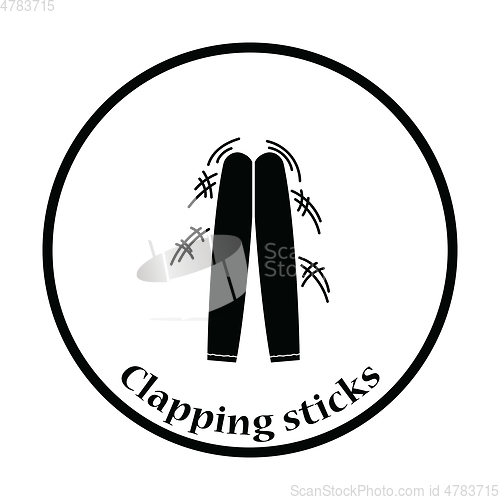 Image of Football fans clapping sticks icon