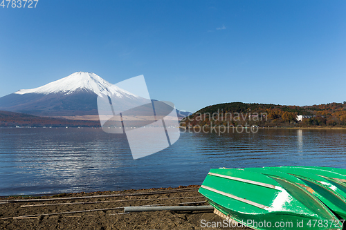 Image of mountain Fuji and Lake Yamanaka