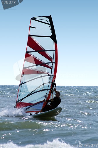 Image of Windsurfer on waves of a sea 3