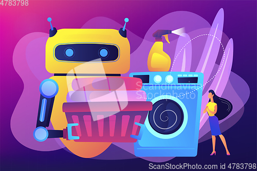 Image of Home robot technology concept vector illustration.