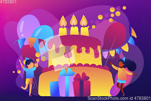 Image of Kids birthday concept vector illustration.