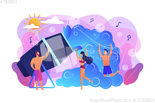 Image of Foam party concept vector illustration.