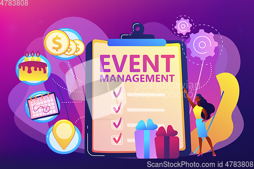 Image of Event management concept vector illustration.