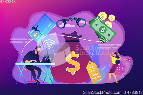 Image of Financial crimes concept vector illustration.