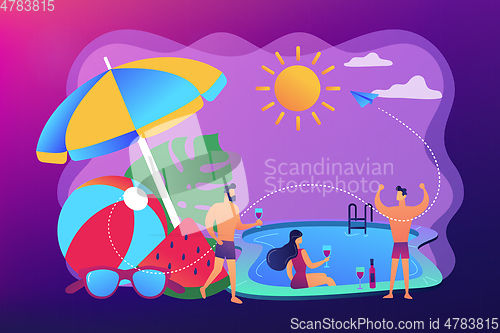 Image of Pool party concept vector illustration.