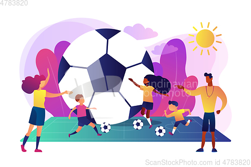 Image of Soccer camp concept vector illustration.