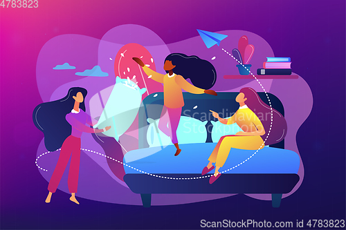 Image of Pajama party concept vector illustration.