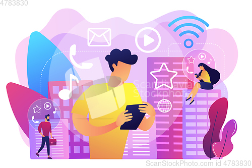 Image of Connected living concept vector illustration.