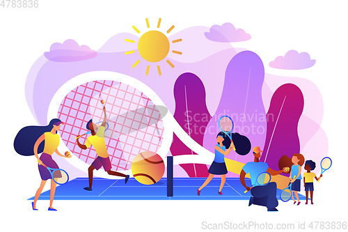 Image of Tennis camp concept vector illustration.