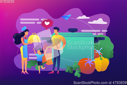 Image of Home cooking concept vector illustration.