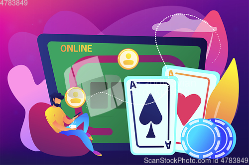 Image of Online poker concept vector illustration.