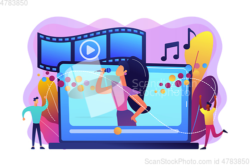 Image of Music video concept vector illustration.