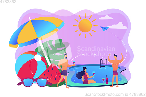 Image of Pool party concept vector illustration.