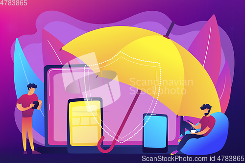 Image of Electronic device insurance concept vector illustration.