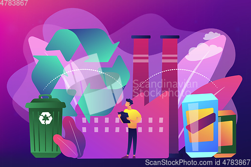 Image of Mechanical recycling concept vector illustration.