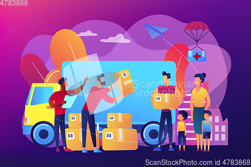 Image of Humanitarian aid concept vector illustration.