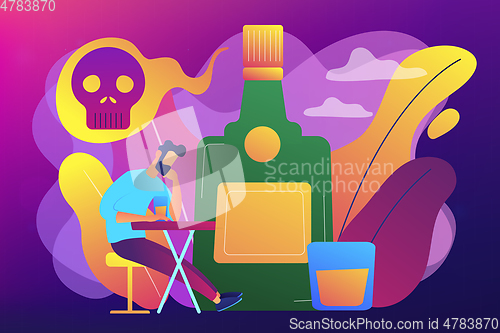 Image of Drinking alcohol concept vector illustration.