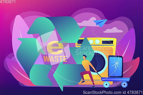 Image of E-waste reduction concept vector illustration.