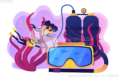 Image of Diving school concept vector illustration.