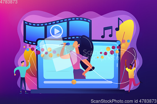 Image of Music video concept vector illustration.