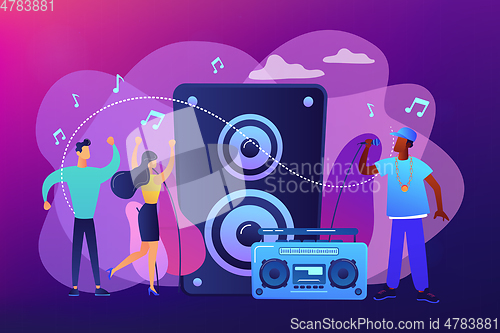 Image of Hip-hop music concept vector illustration.