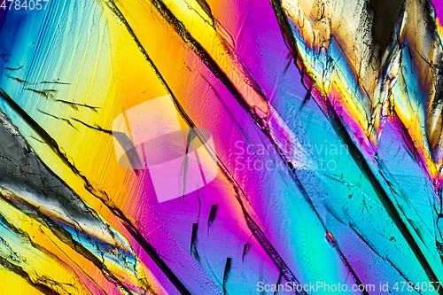 Image of colorful Sucrose micro crystals