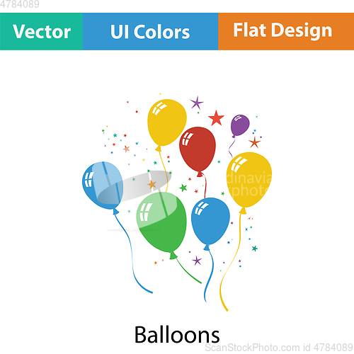 Image of Party balloons and stars icon