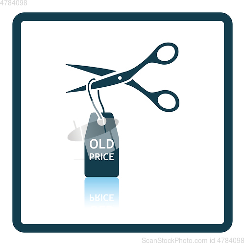 Image of Scissors cut old price tag icon