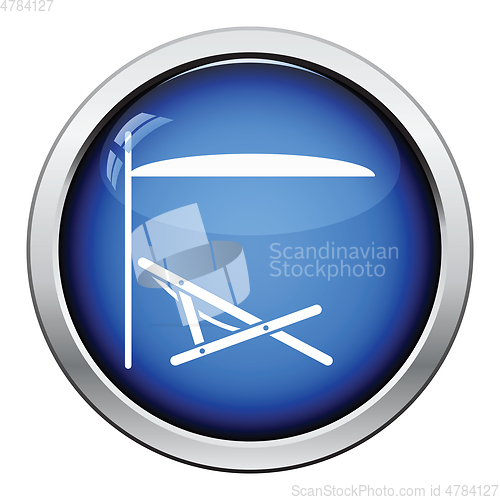 Image of Sea beach recliner with umbrella icon