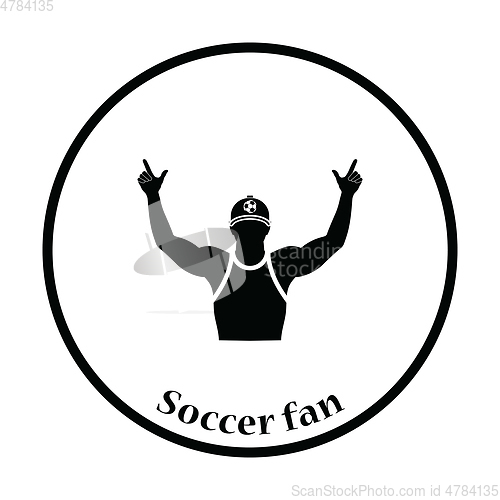 Image of Football fan with hands up icon