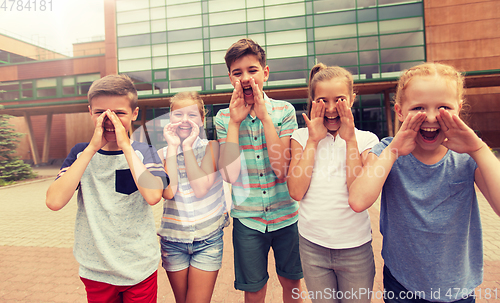 Image of group of happy elementary school students