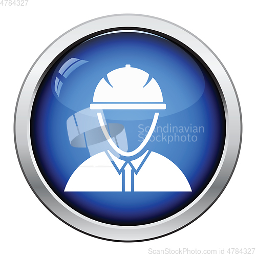 Image of Icon of construction worker head in helmet