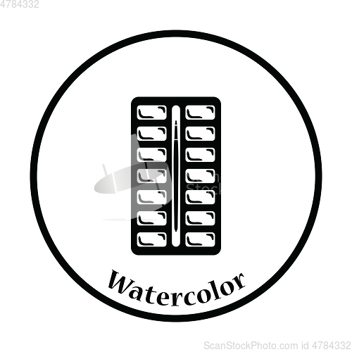 Image of Watercolor paint-box icon