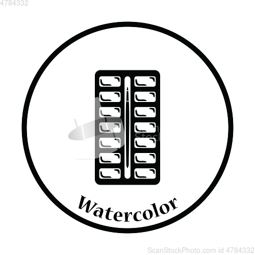 Image of Watercolor paint-box icon
