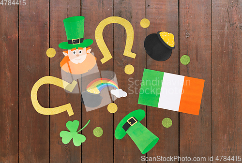 Image of st patrick's day decorations on white background