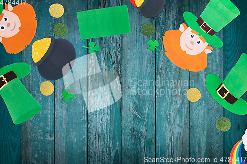 Image of st patrick's day decorations on white background