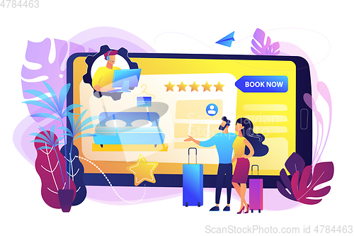 Image of Hotel booking call center concept vector illustration