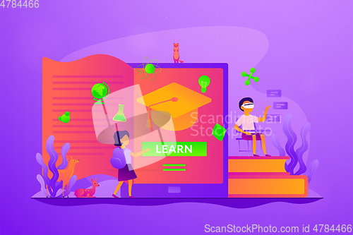 Image of Digital learning concept vector illustration.