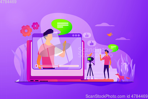 Image of Vlog concept vector illustration